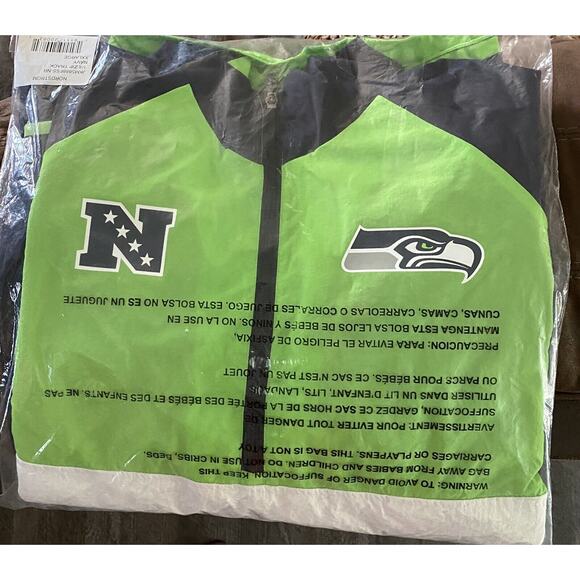 NWT NFL Men's XXL Seattle Seahawks 1/4 Zip Nylon Track Jacket Team - Picture 11 of 11